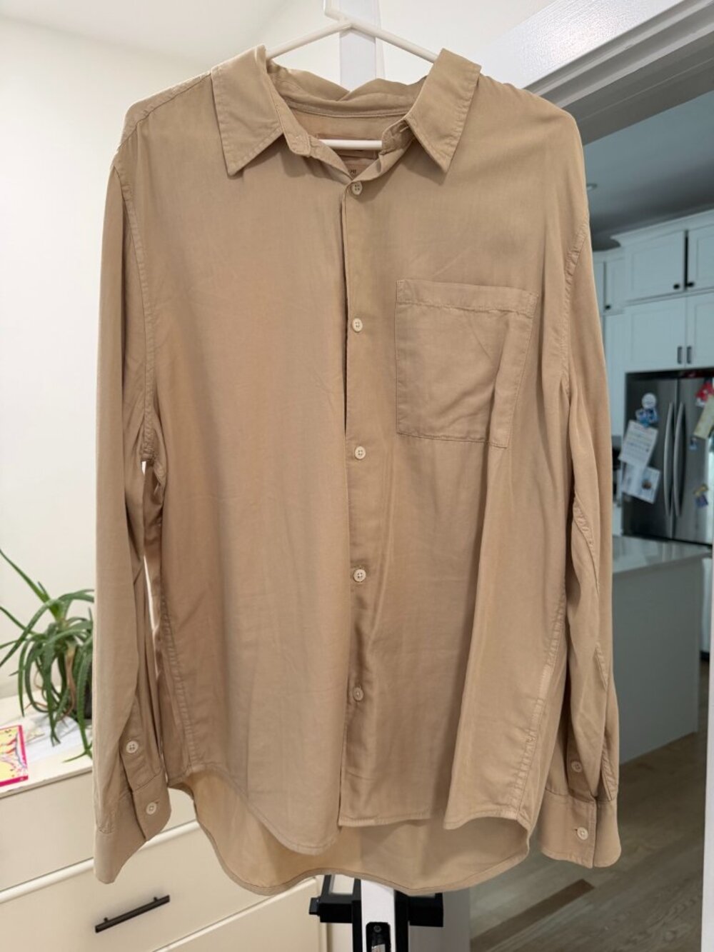 Madewell Perfect Fit Button Down Shirt Mens Large Tan New Without Tags